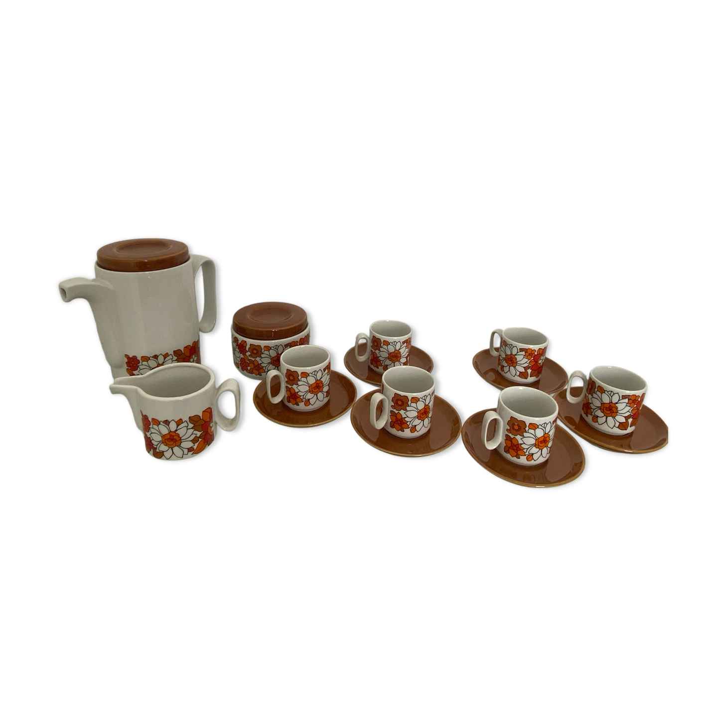 Vintage coffee set Tognana 6 cups coffee pot sugar bowl milk jug