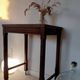 Vintage wooden wheeled side table/console.