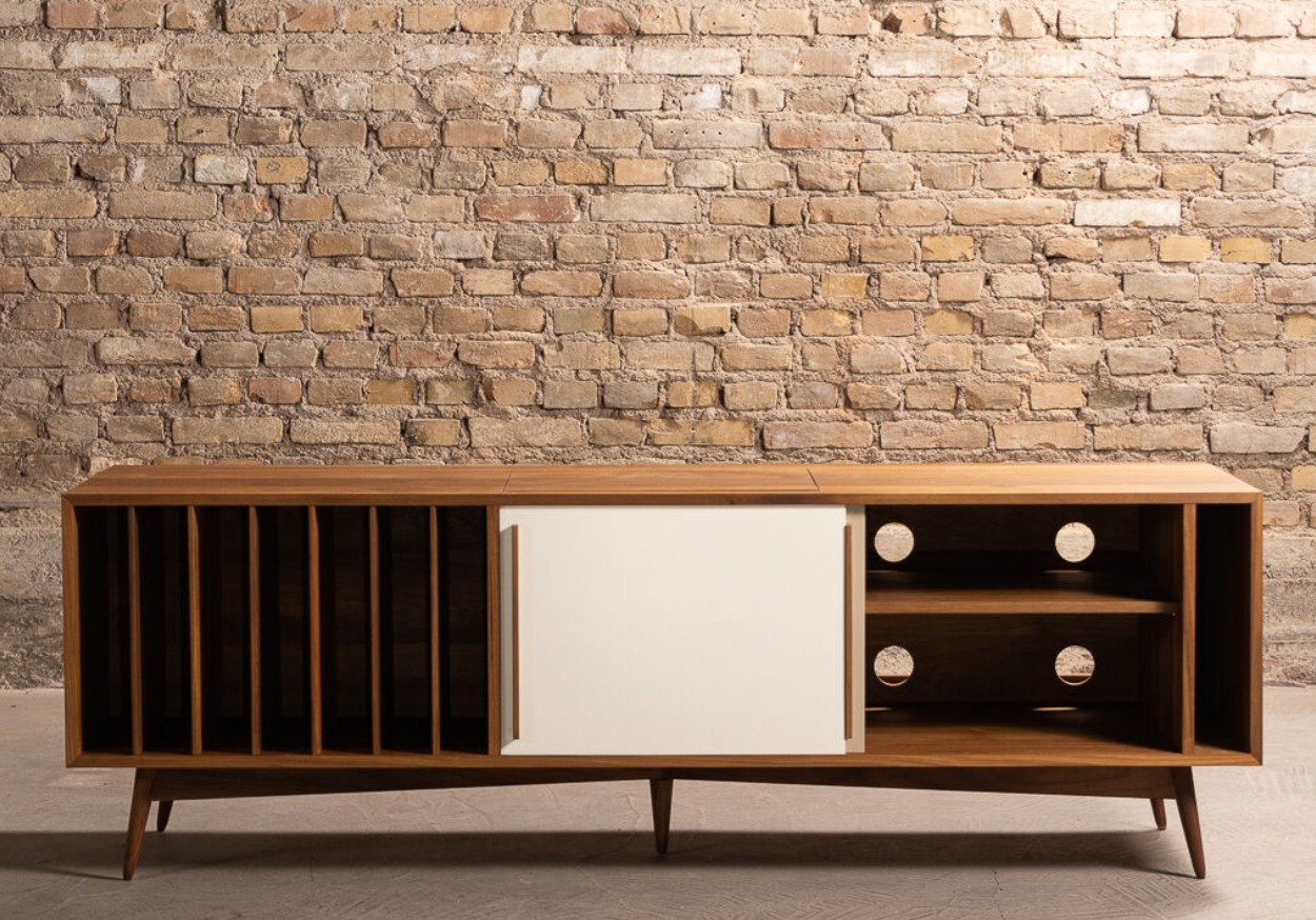 TV stand / Teak enfilade with vinyl storage