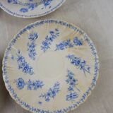 Lot of porcelain cups and under cups, twisted decoration, from Sarreguemines