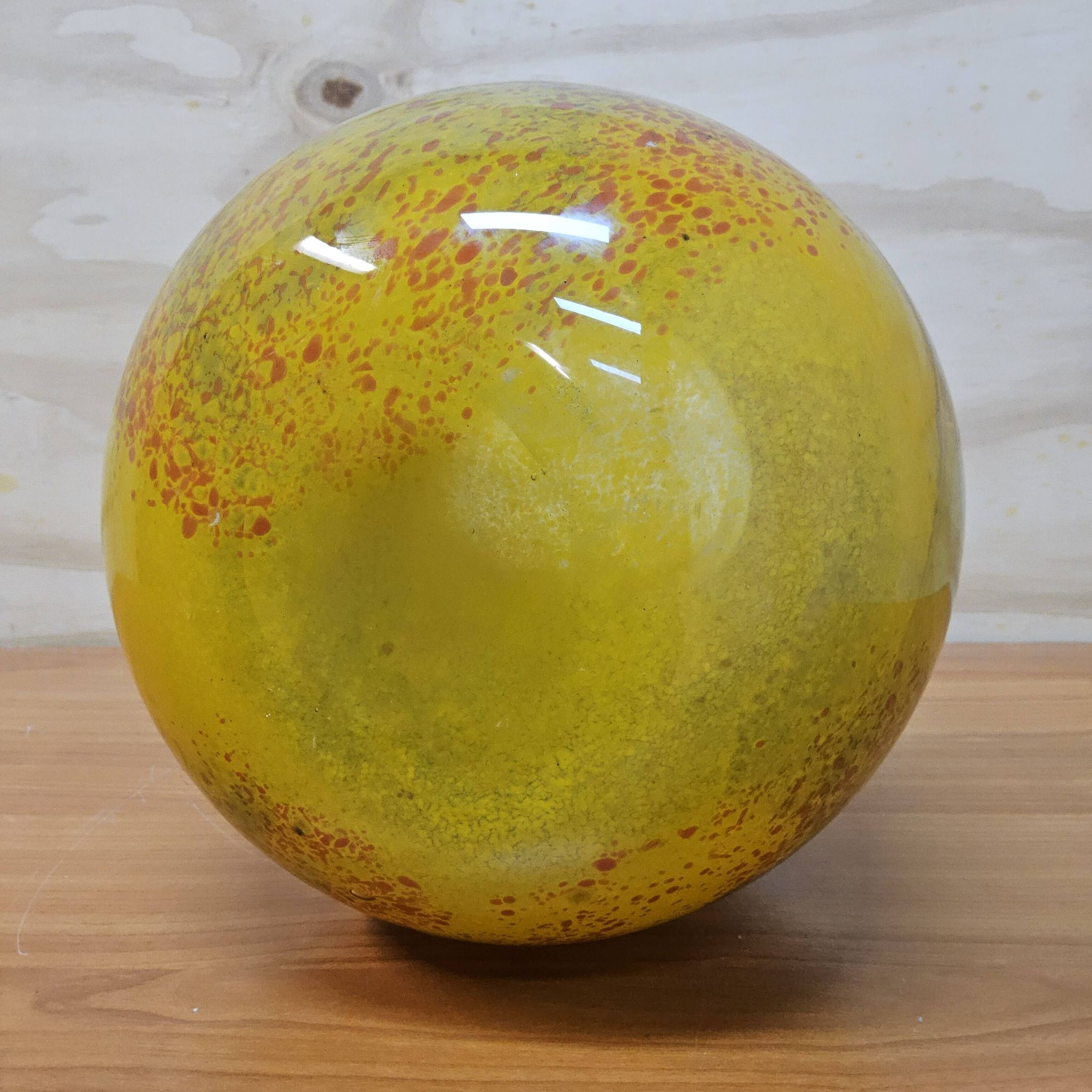Artistic mouth-blown studio glass vase Ioan Nemtoi yellow