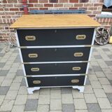 Commode vintage relookée – Style malle de marine