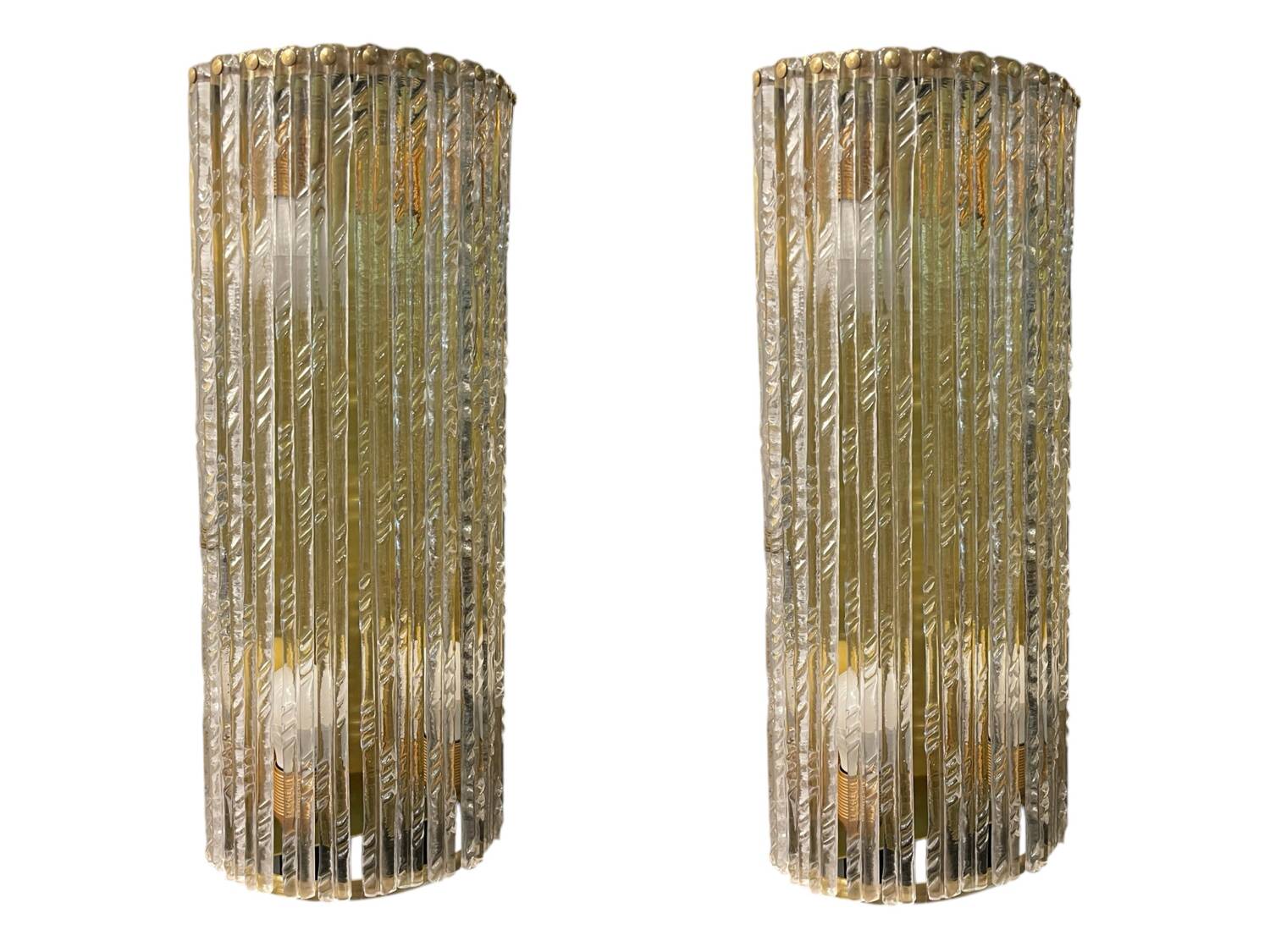 Lot de 2 appliques extra larges en verre de Murano et laiton