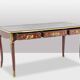 Bureau plat de style Louis XV à décor de scènes lacustres. Circa 1850.