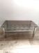 Table basse en verre fumé et pieds chromés vintage