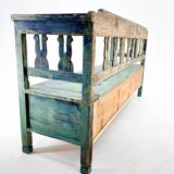 Antique Bench with Storage Space and Beautiful Original Patina