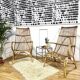 Pair vintage rattan armchairs