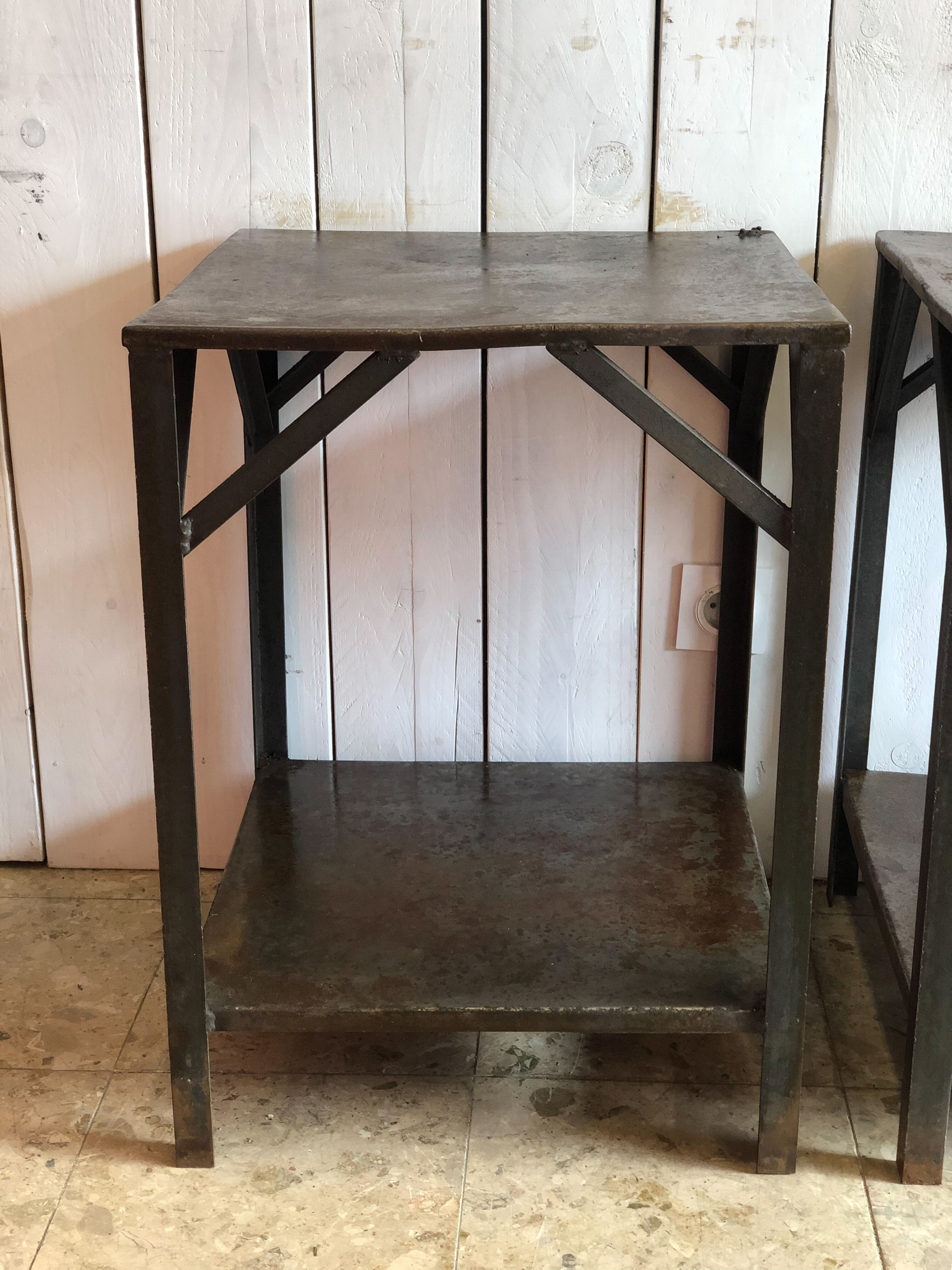 Pair of industrial bedside tables