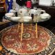 Dining table rattan/wicker/glass 1960 - vintage chic