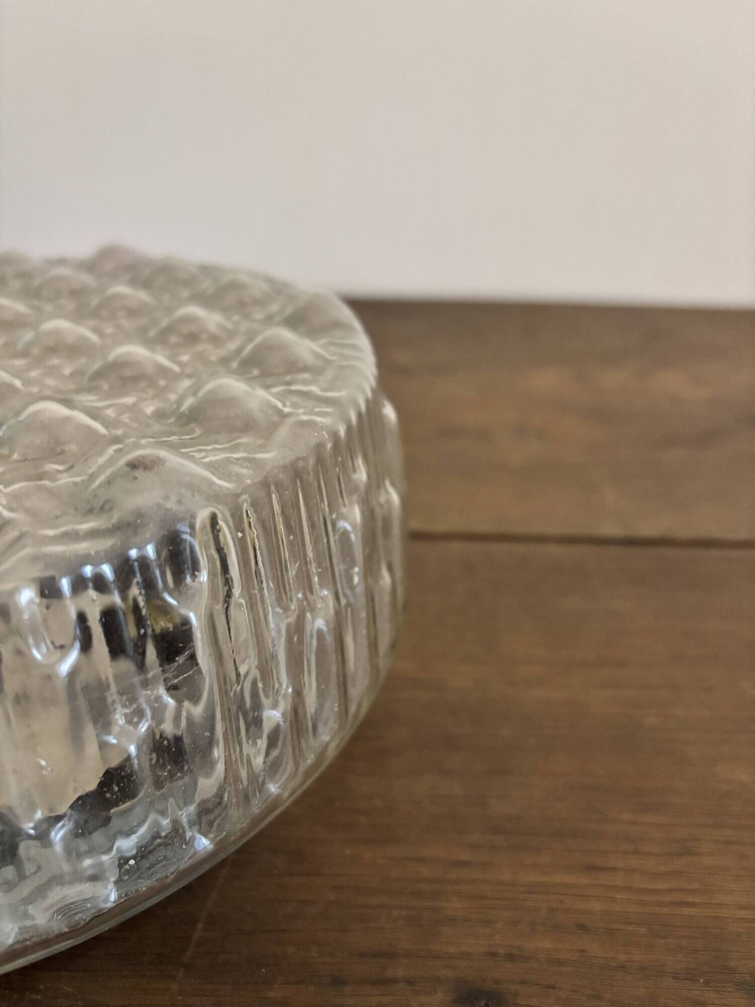 Vintage Italian glass relief ceiling light "Bubble" – 1970s style