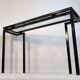 Magnificent console design by Pierre Vandel Paris 1970s black lacquered.