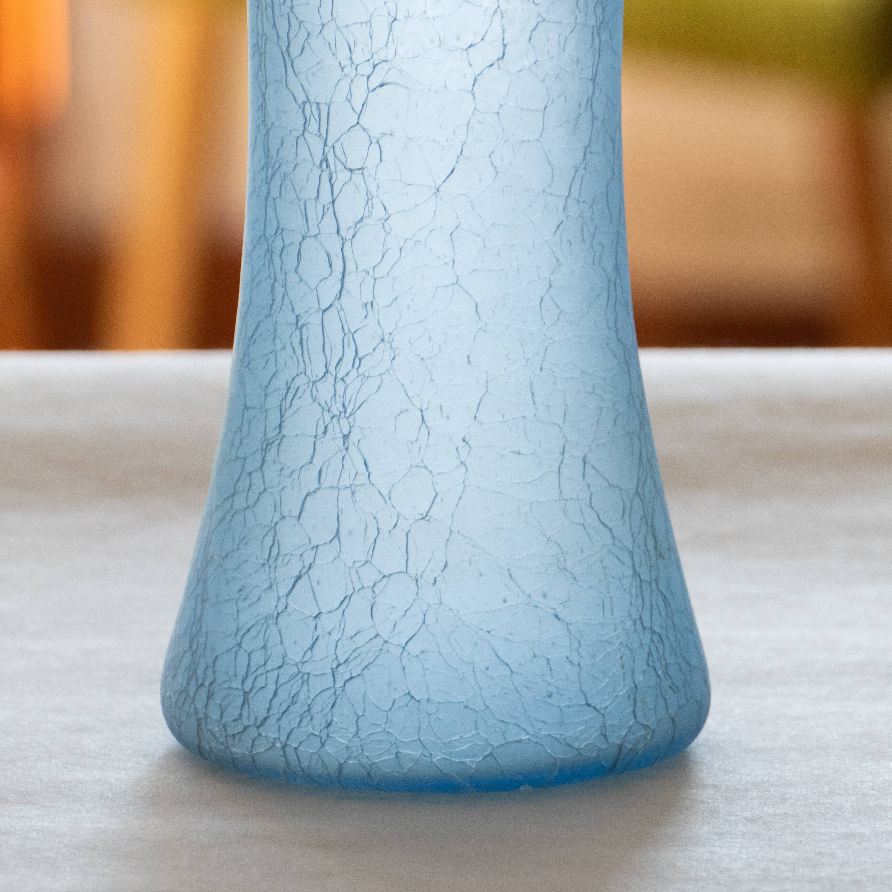 Vase vintage en verre craquelé
