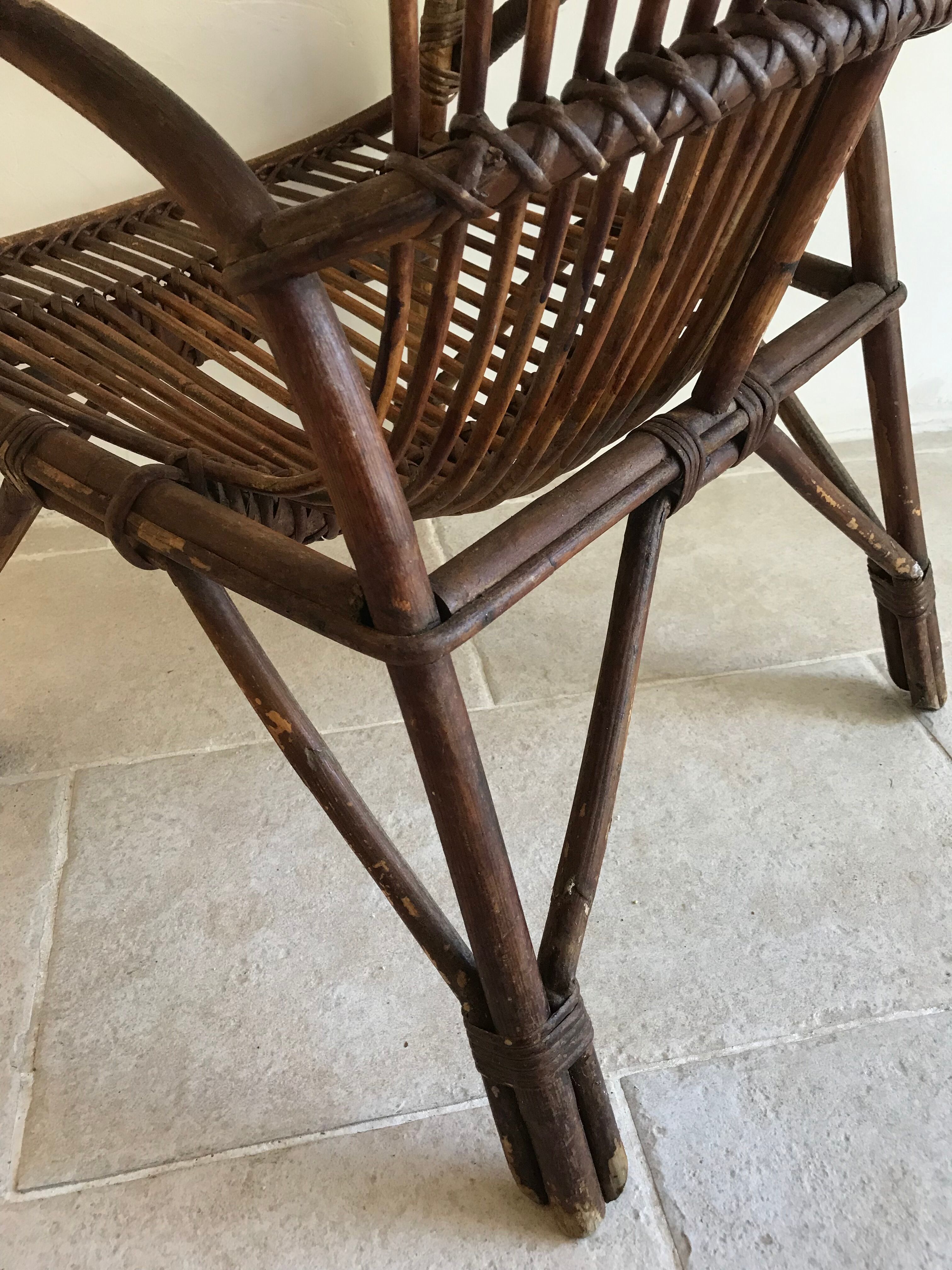 Vintage rattan armchair