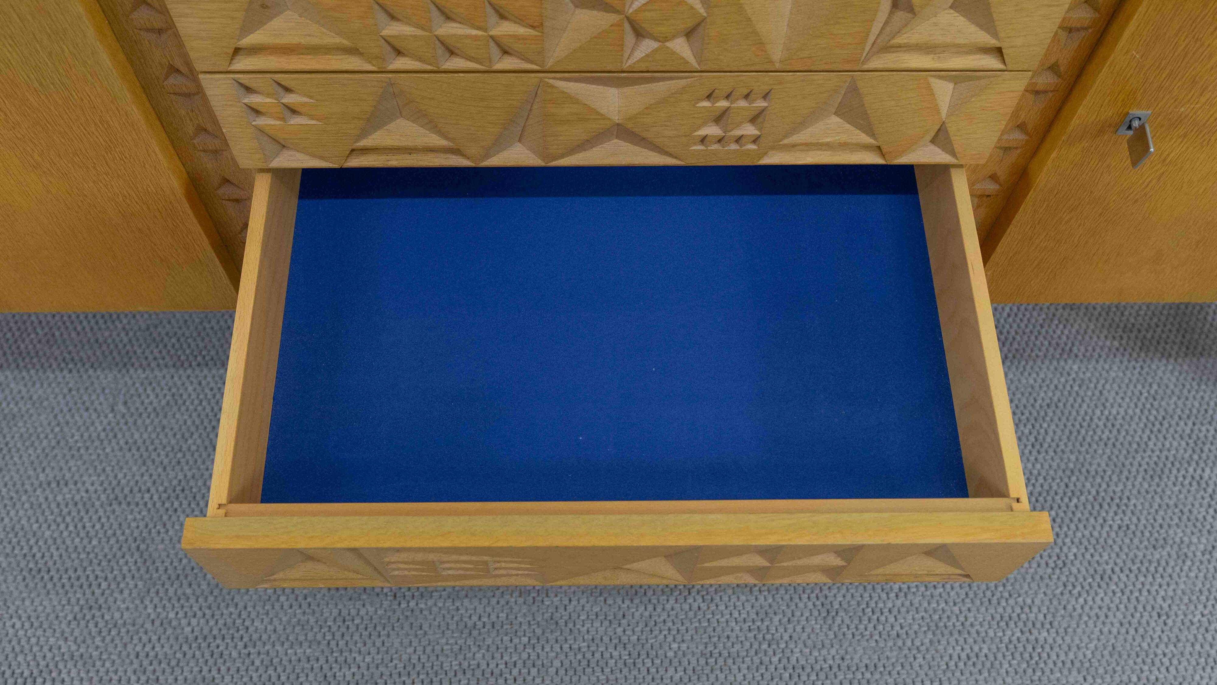 Mid-century brutalist oak sideboard