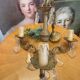 Lustre en bronze ancien pampilles