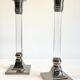 Vintage lucite and silver metal candle holders