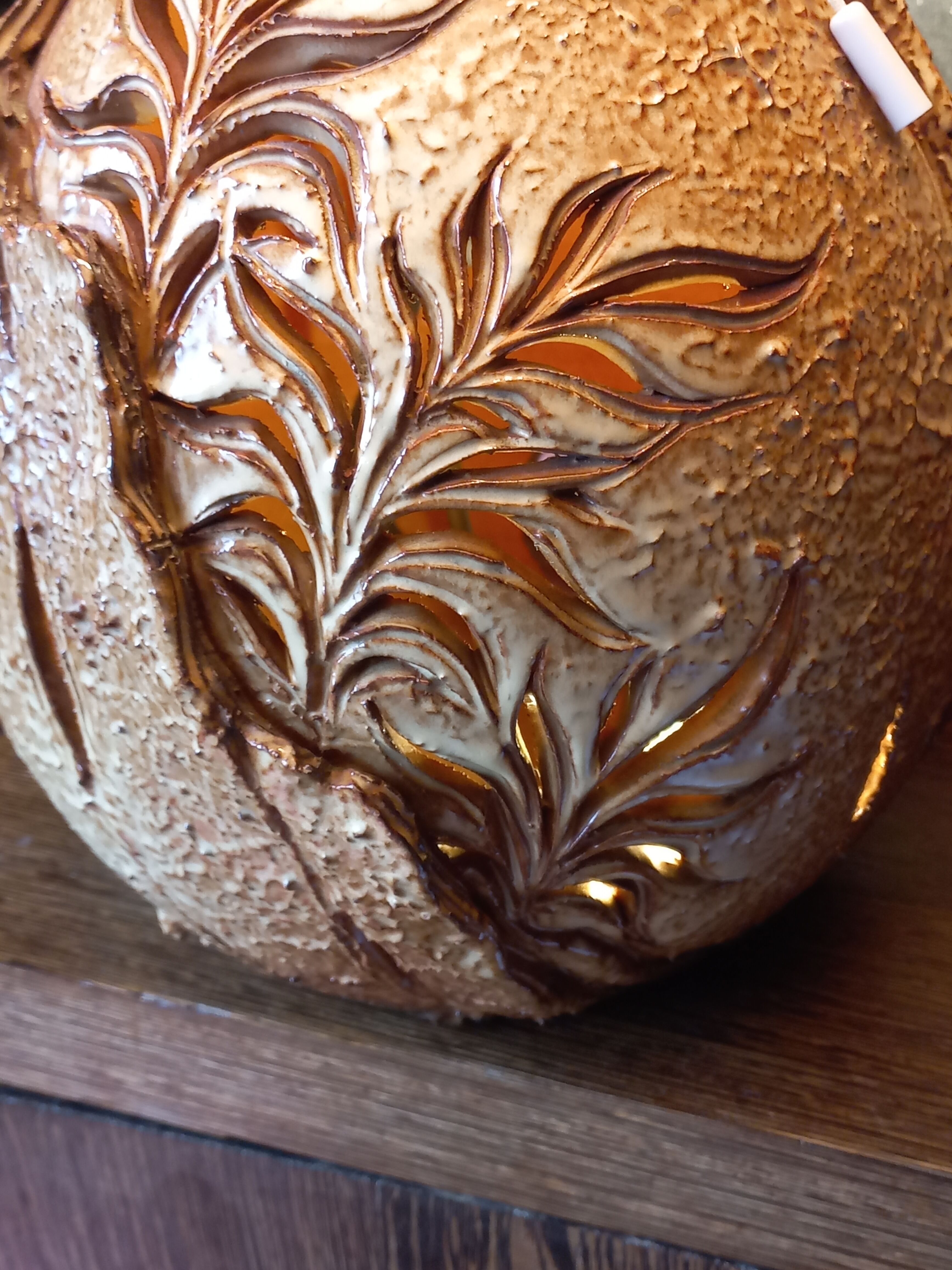 Ceramic lamp by Vallauris Fonck and Matéo lampshade of origin