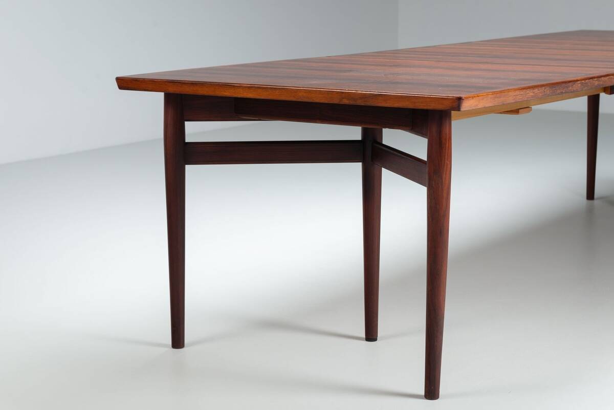 Arne Vodder model 201 large dining table in rosewood Sibast Denmark 1960