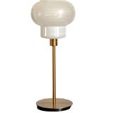 Vintage table lamp with a globe, white and gold