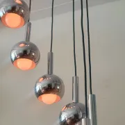Wortmann & Filz cascade pendant lamp in chrome, Germany 1970
