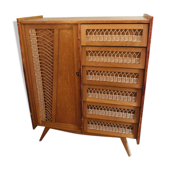 Vintage rattan cabinet