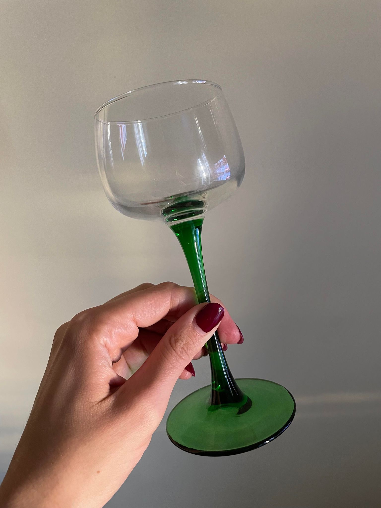 Green stemmed glasses