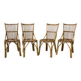Série de chaises rotin vintage