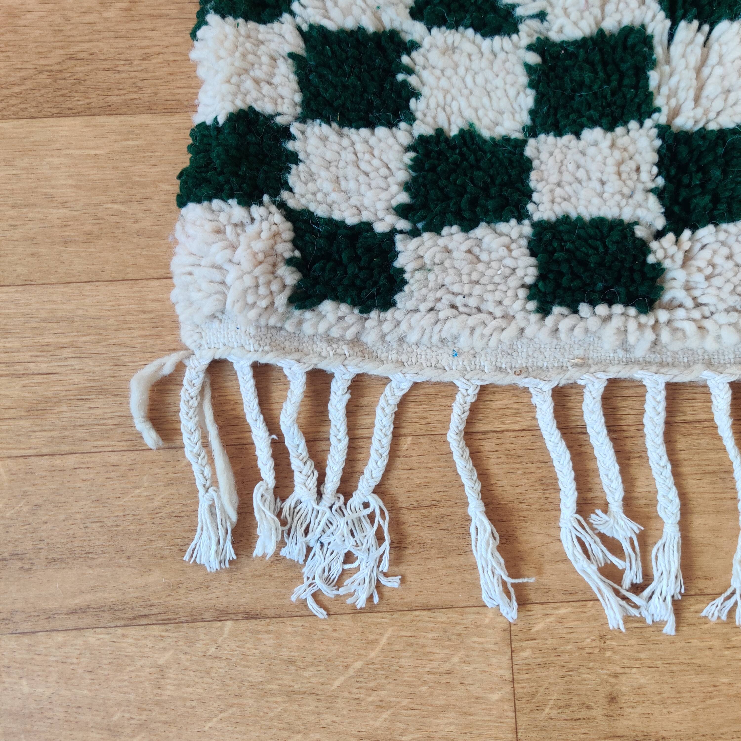 Small Berber rug with green tiles