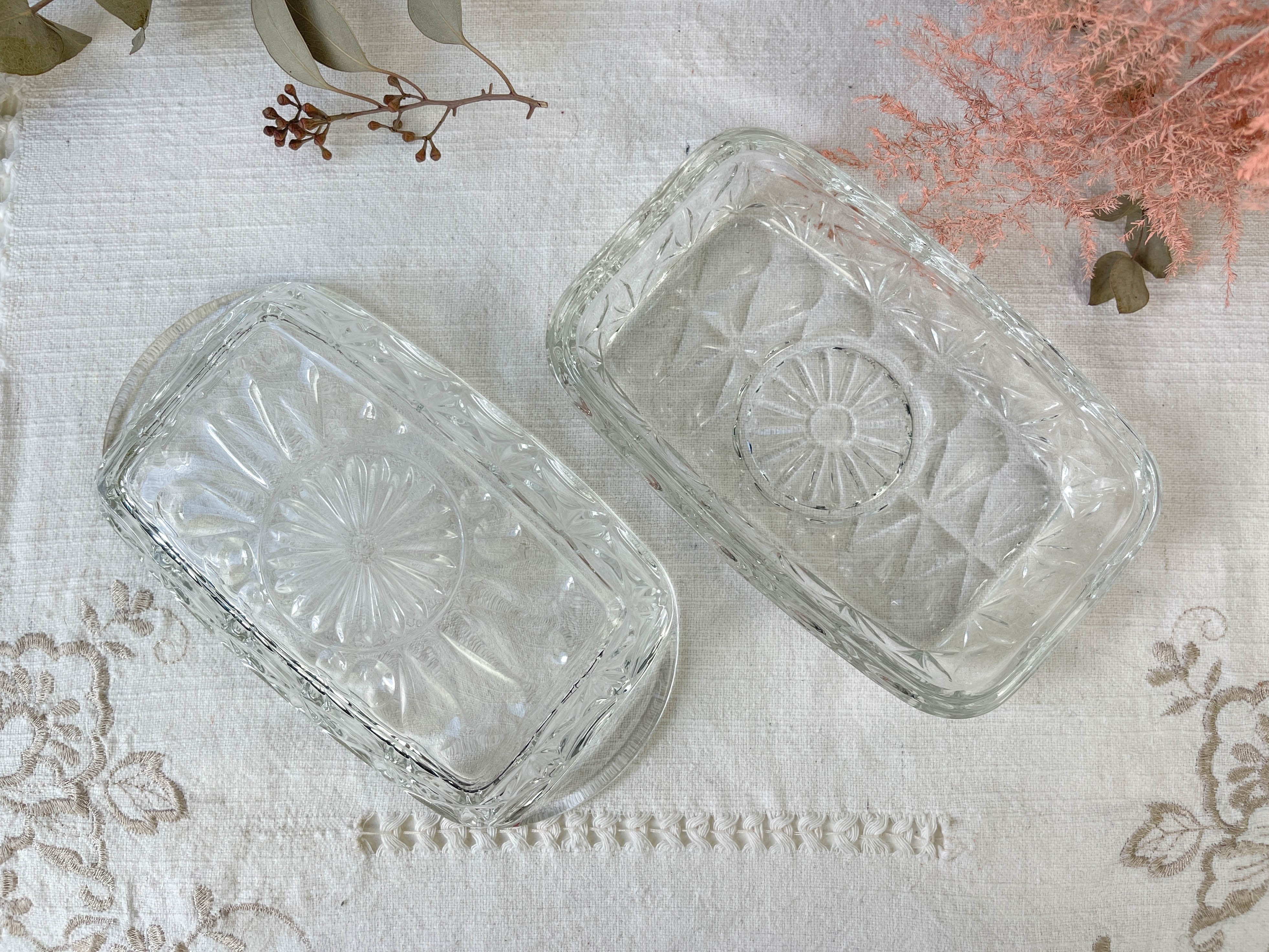 Vintage glass butter maker made in france reims