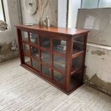 Mahogany sideboard with sliding glass doors
