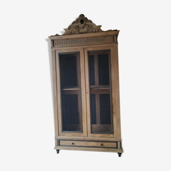 Antiquité xixè siècle sublime armoire bibliothèque française chêne massif relookée par ébéniste