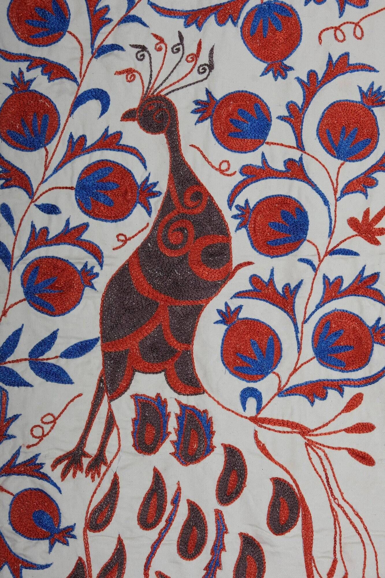 Vintage hand-embroidered tribal tapestry 109x186 cm