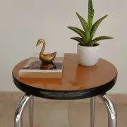 Vintage round stool in Formica from the 1970s.