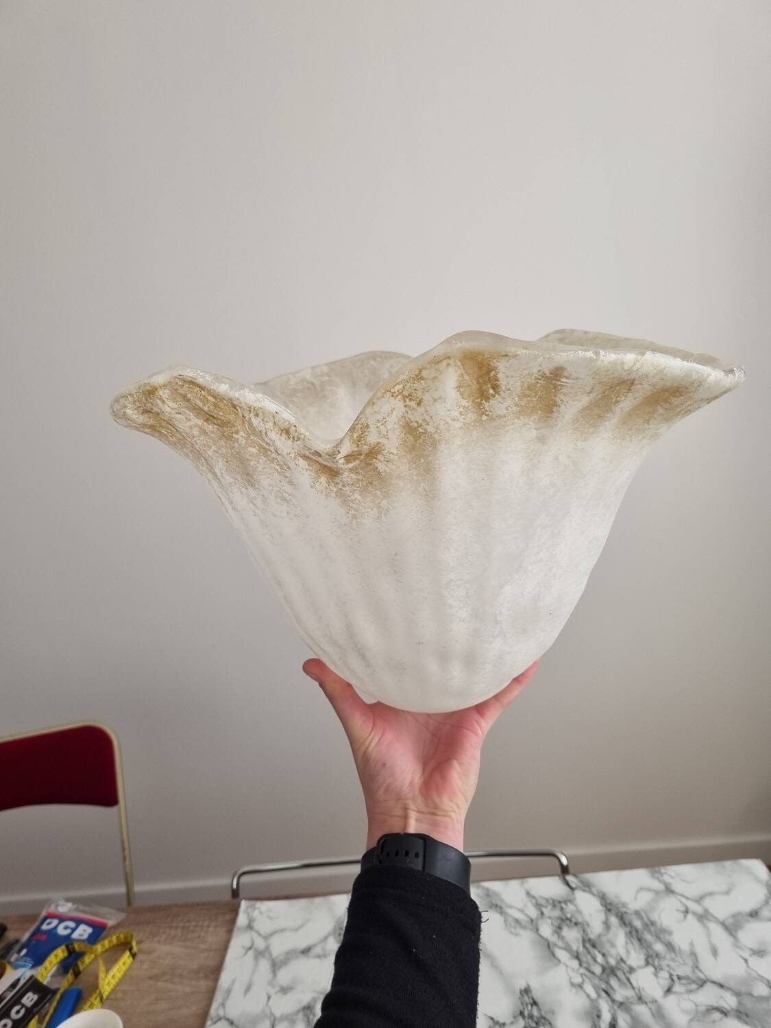 Paire d'abat-jours en verre vintage