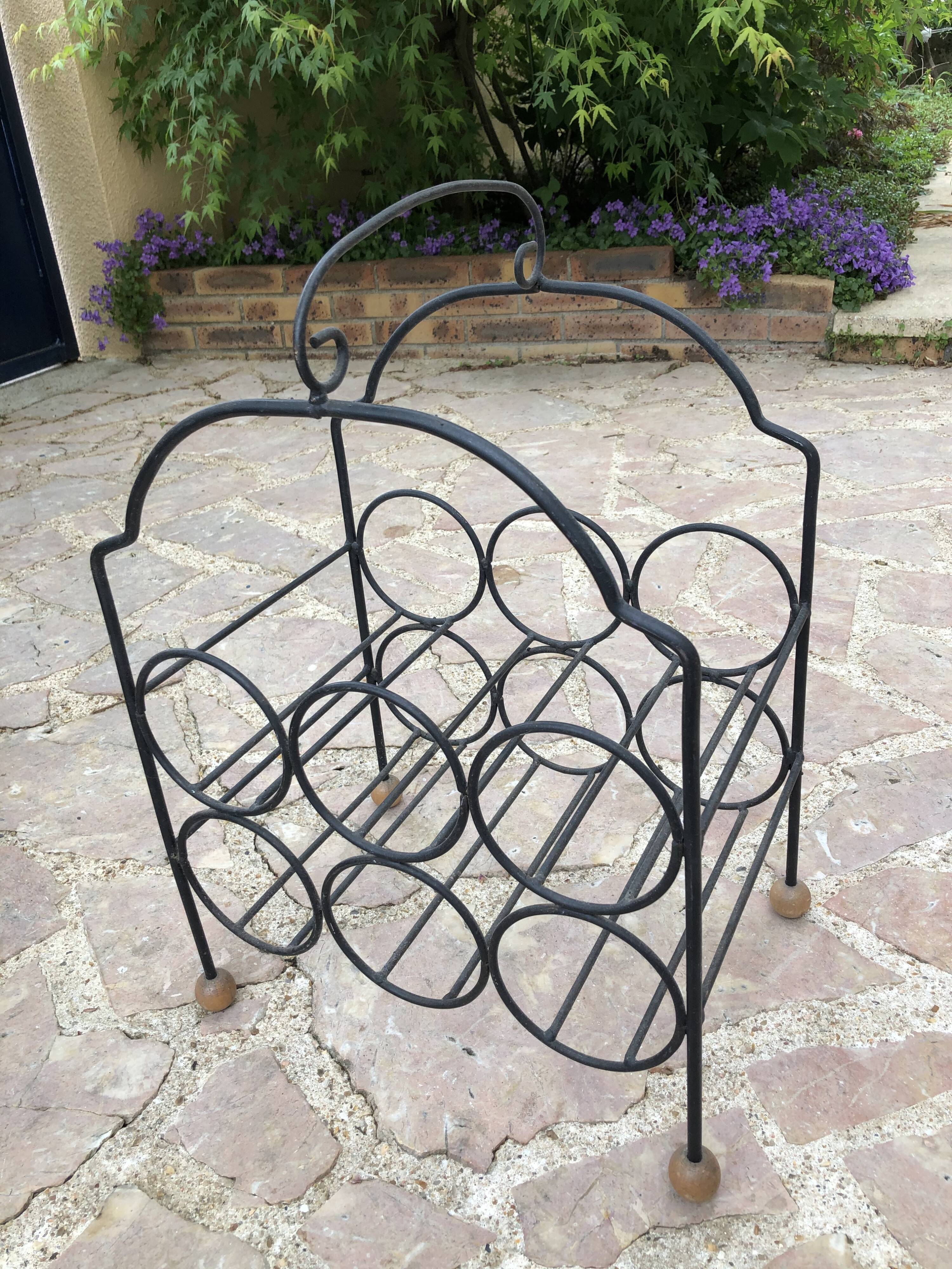 Porte bouteilles en fer forgé