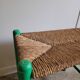 Banc en paille et bois ancien