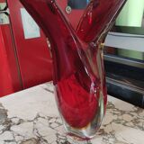 Murano's 3-colour crystal vase circa 1970