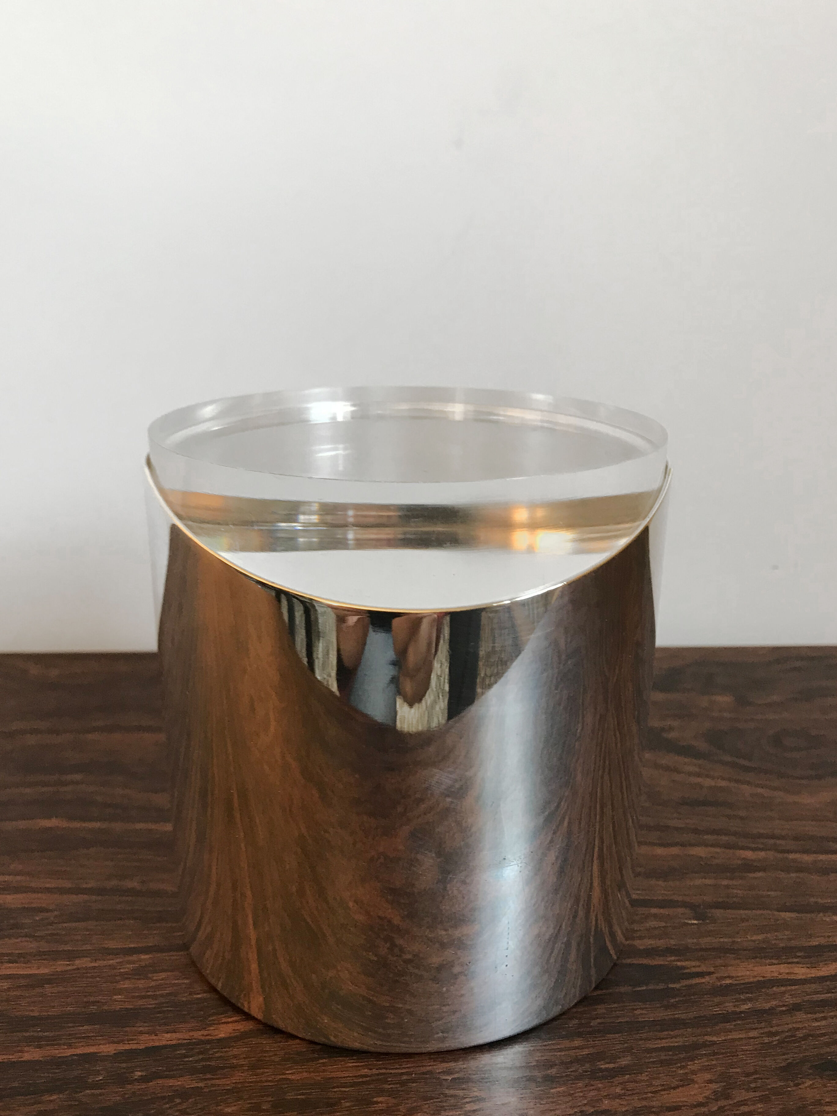 Italian silver plate and plexiglass box by Lino Sabattini, 1960s