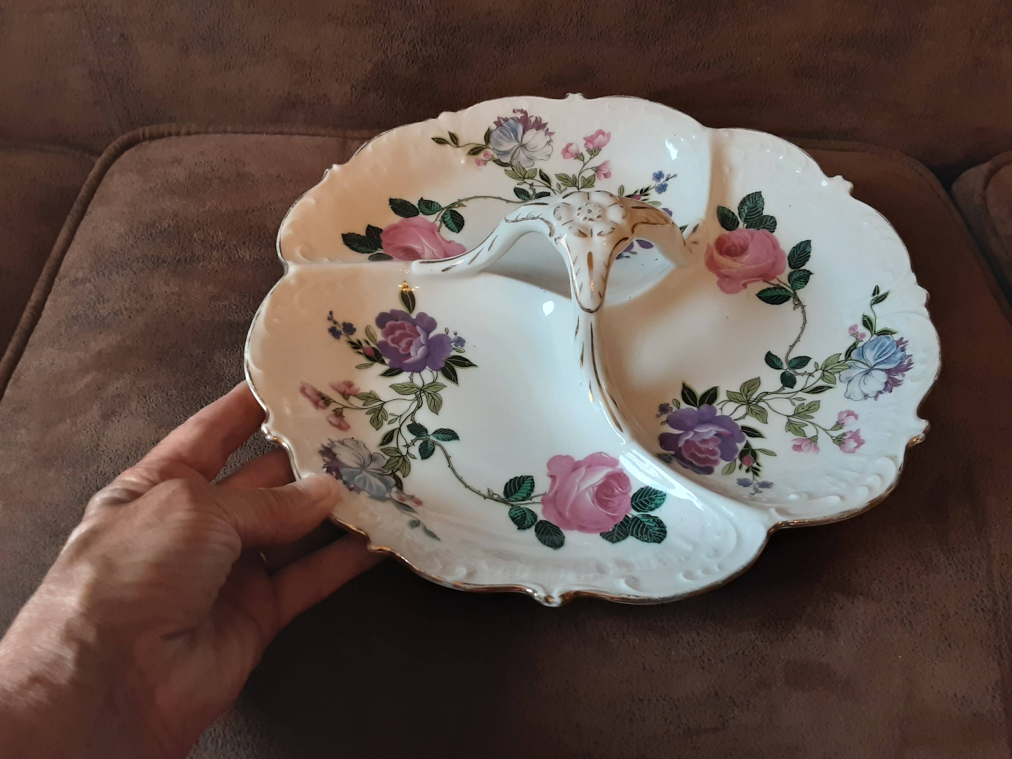 Plat compartiments  porcelaine  original