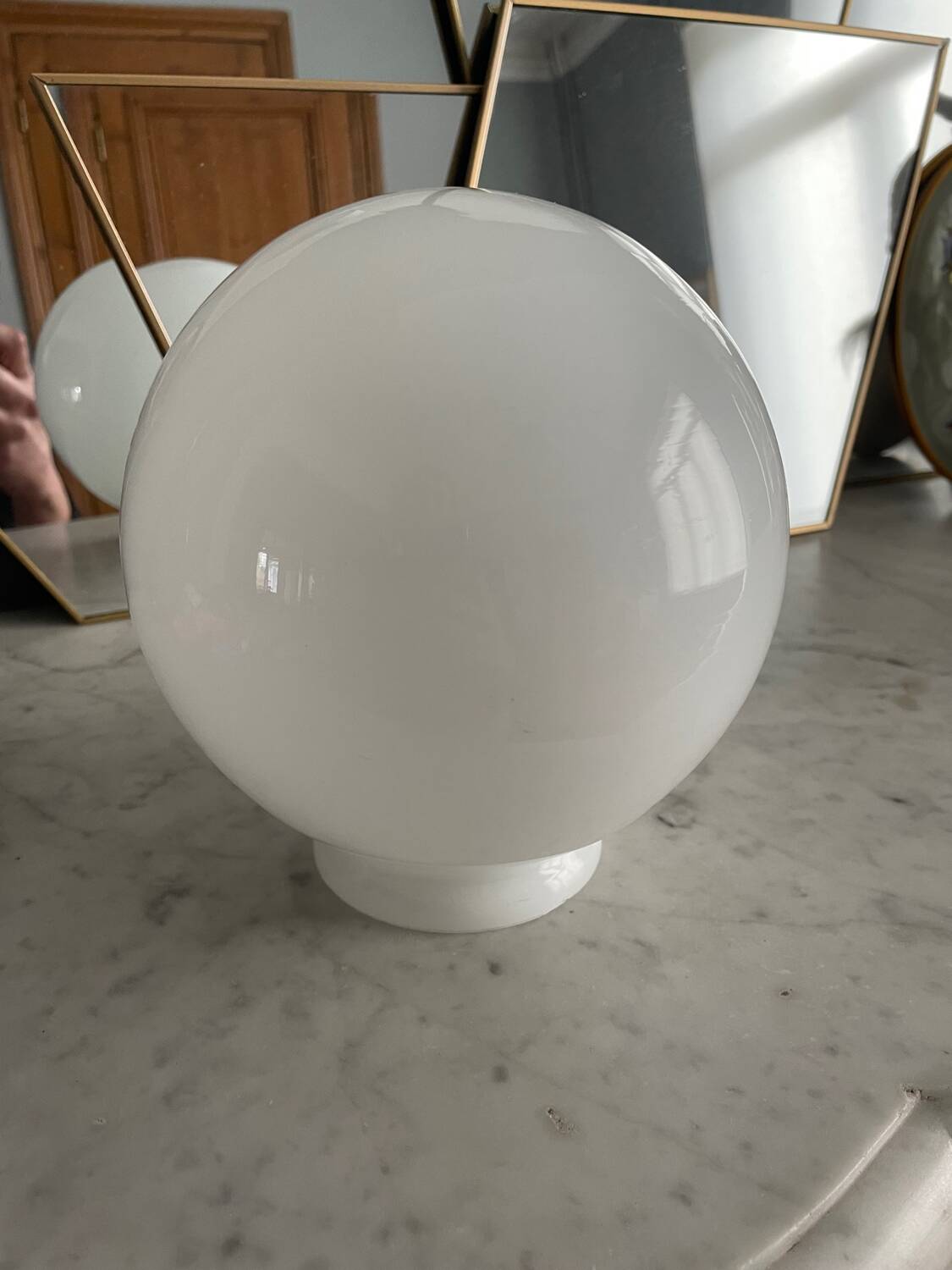 Vintage opaline globe ceiling light