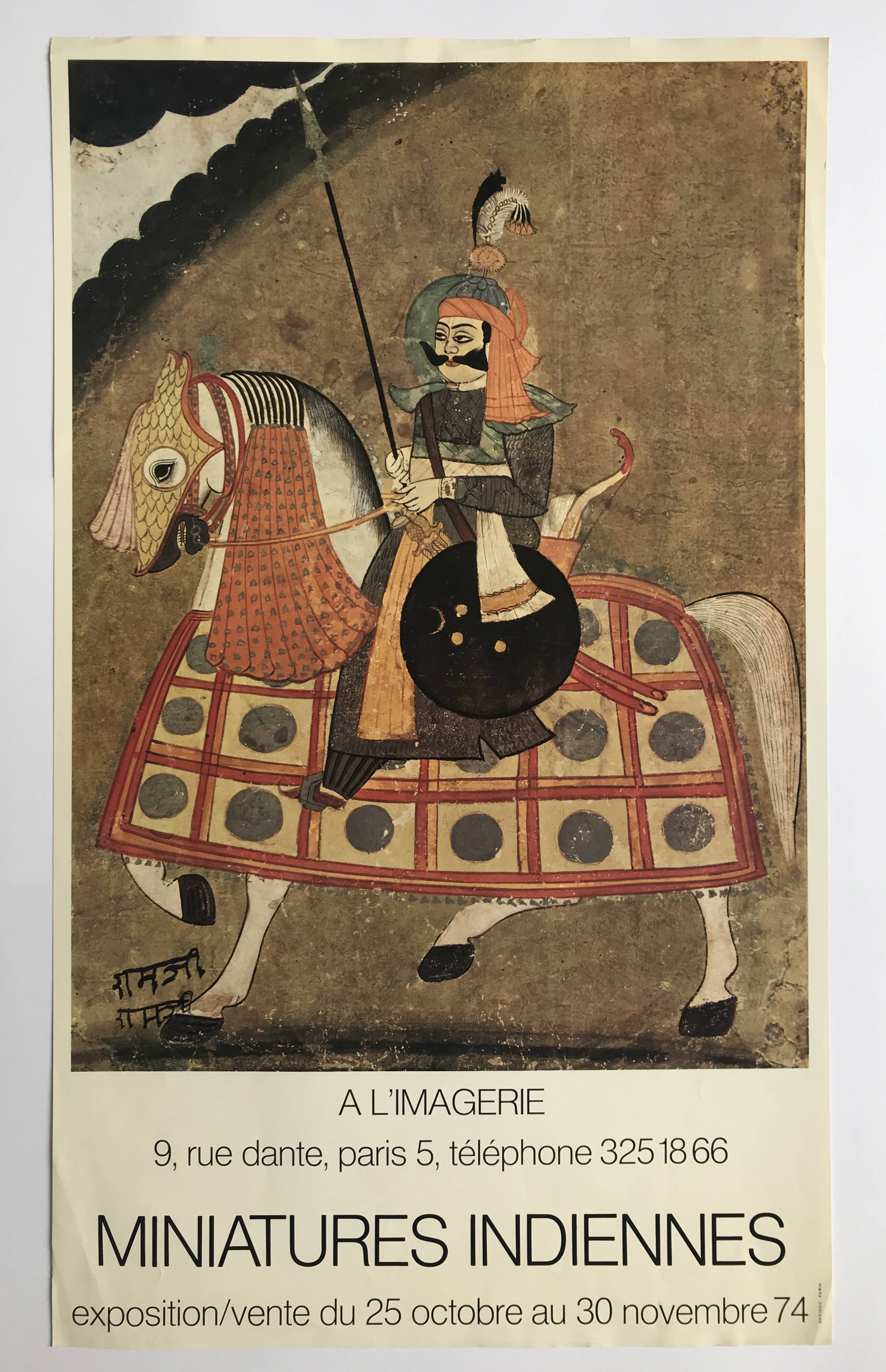 Original color poster Indian Miniatures / A L'Imagerie, 1974