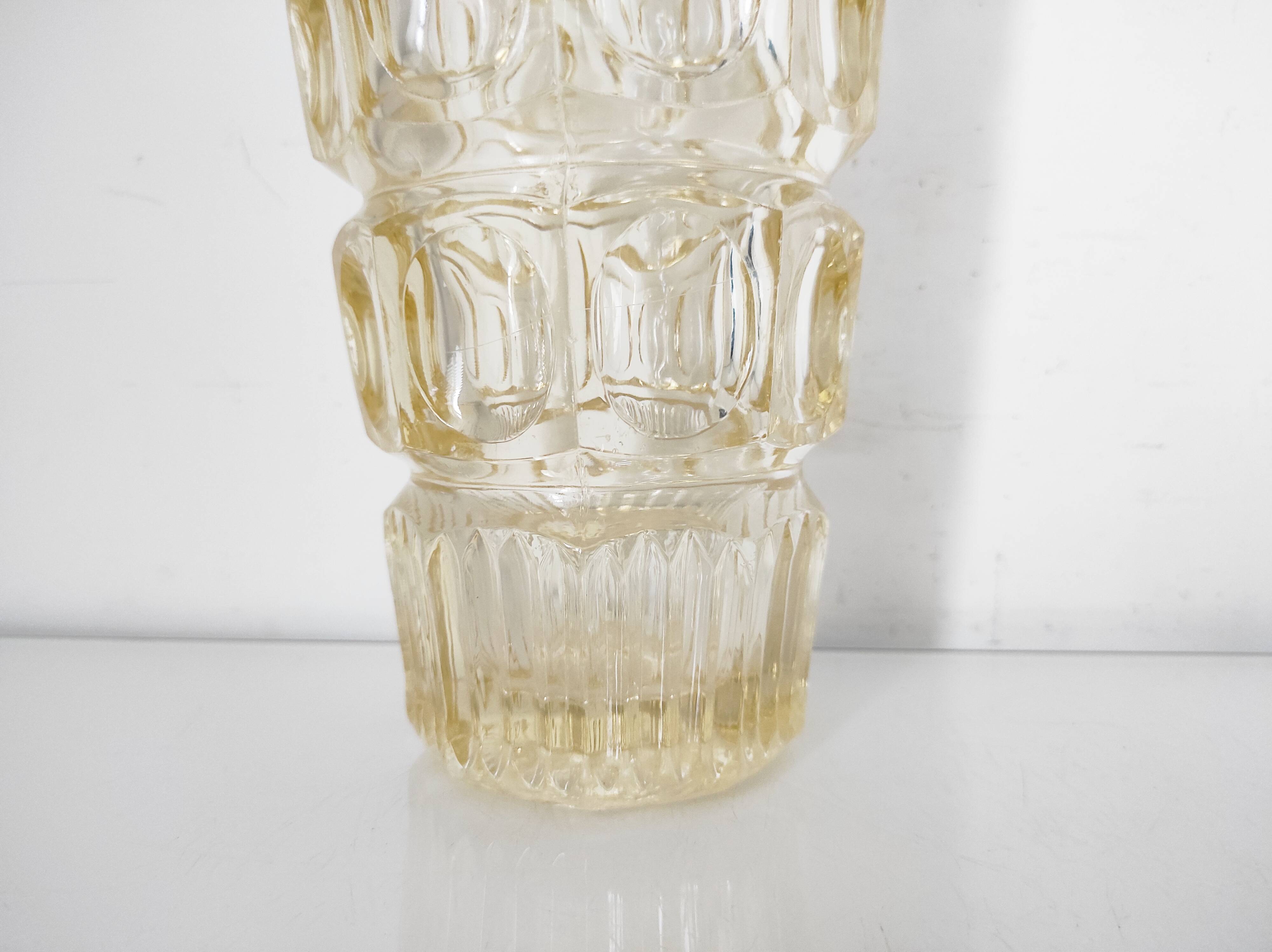 Yellow glass vase by Josef Hoffman for Moser