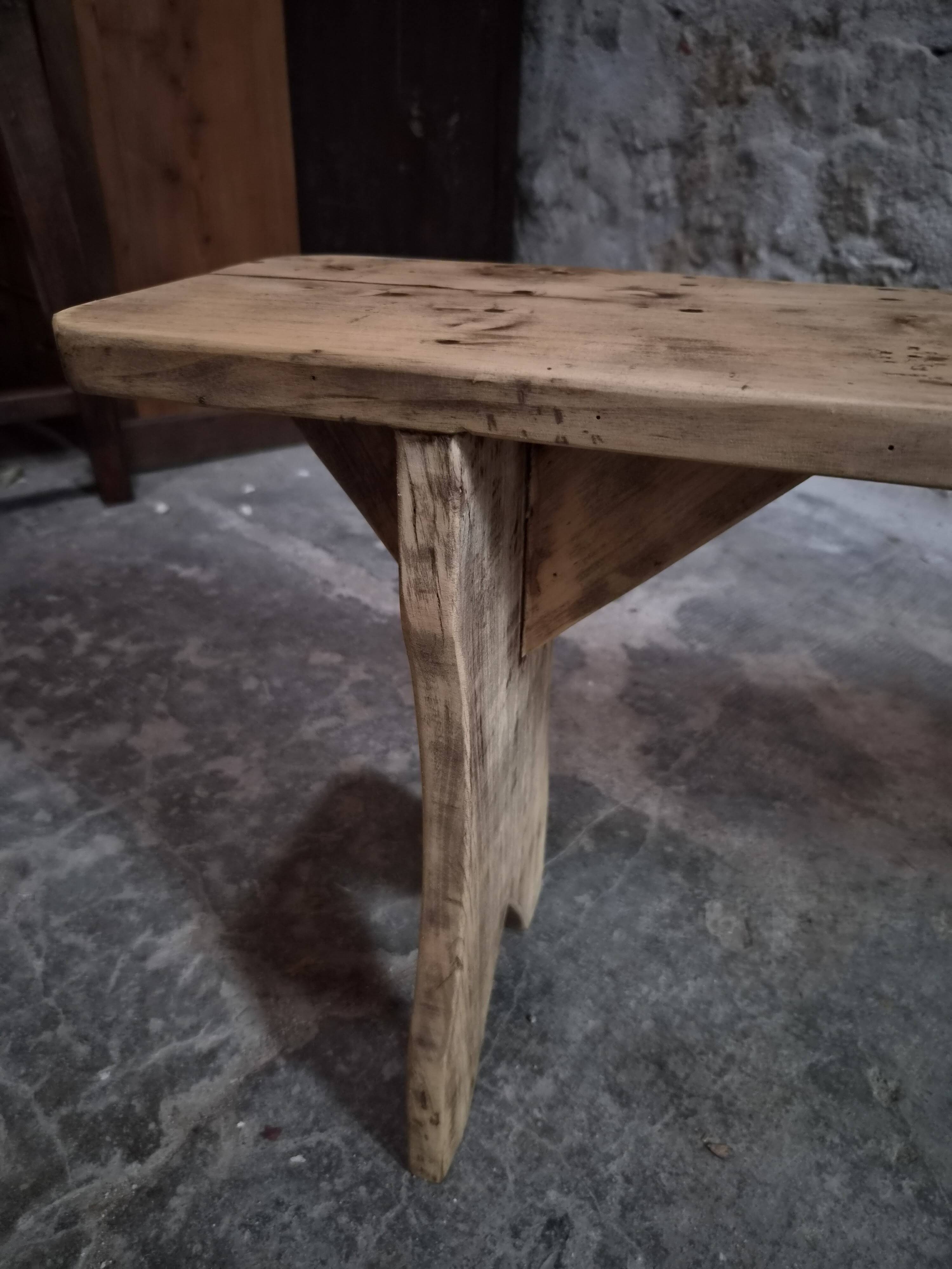 Ensemble de deux bancs vintage en bois de peuplier, 1920–1950