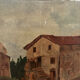 Castelet du pays Cathare, huile sur toile ancienne