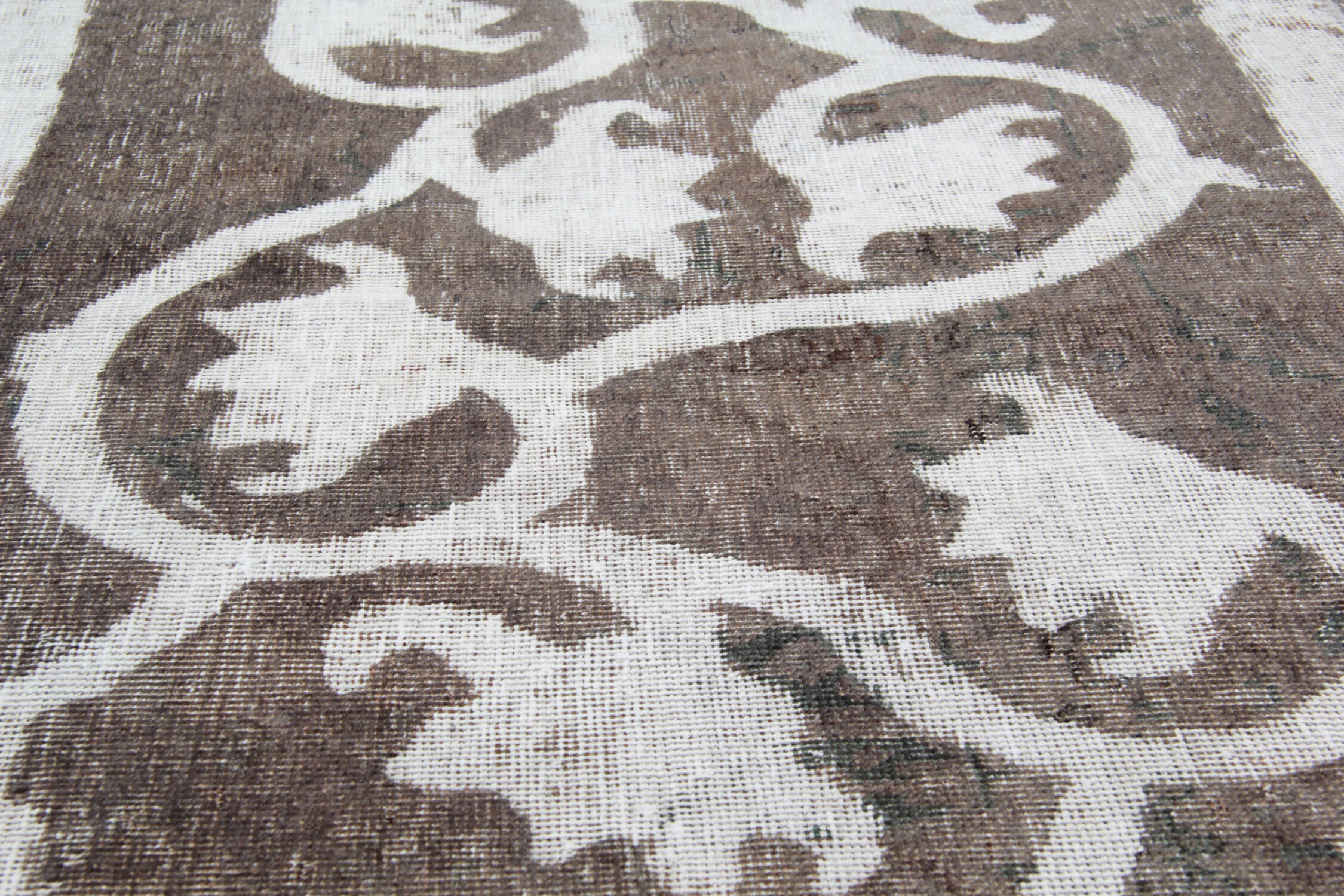 Persian hand woven overdyed wool carpet traditional oriental grey area rug- 0.90x139cm