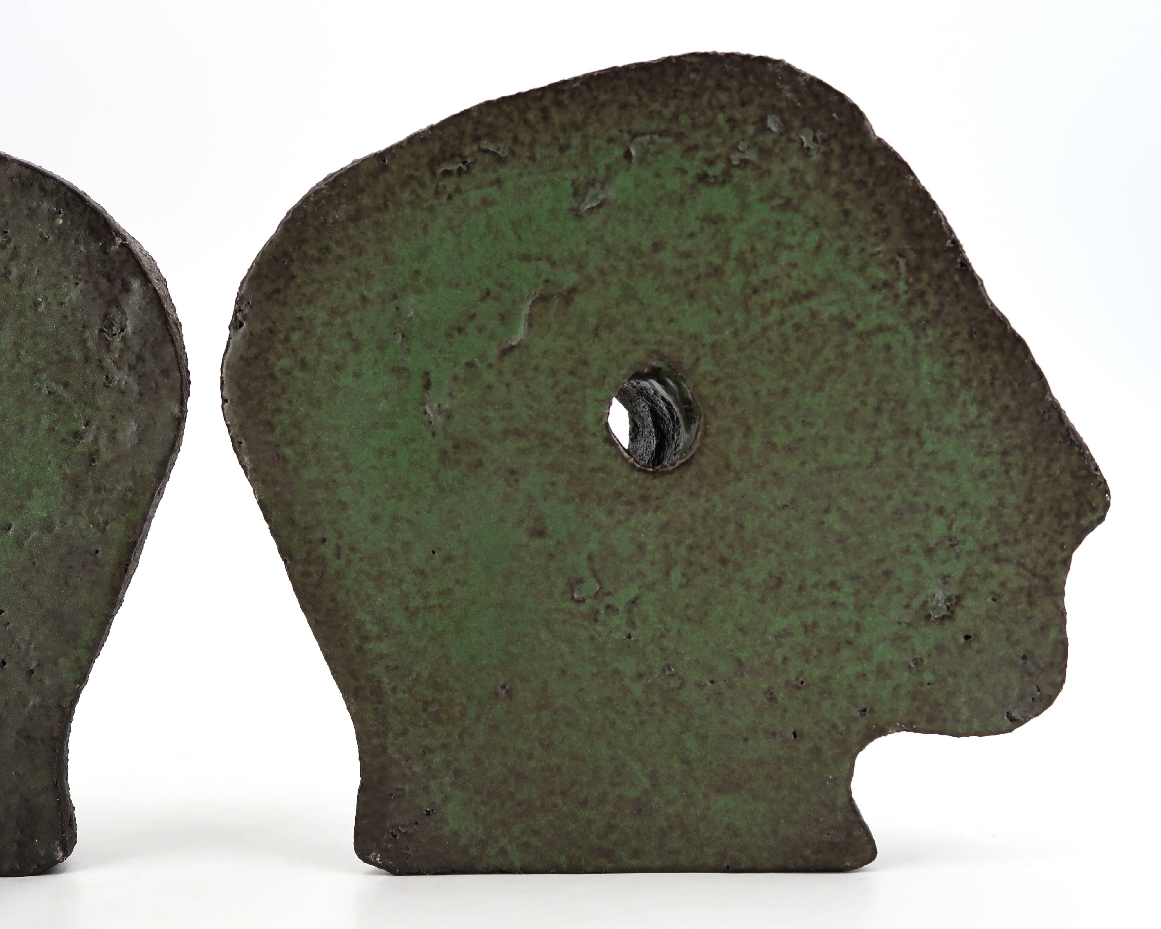 Ceramic sculpture in the form of a head by Salvatore Parisi