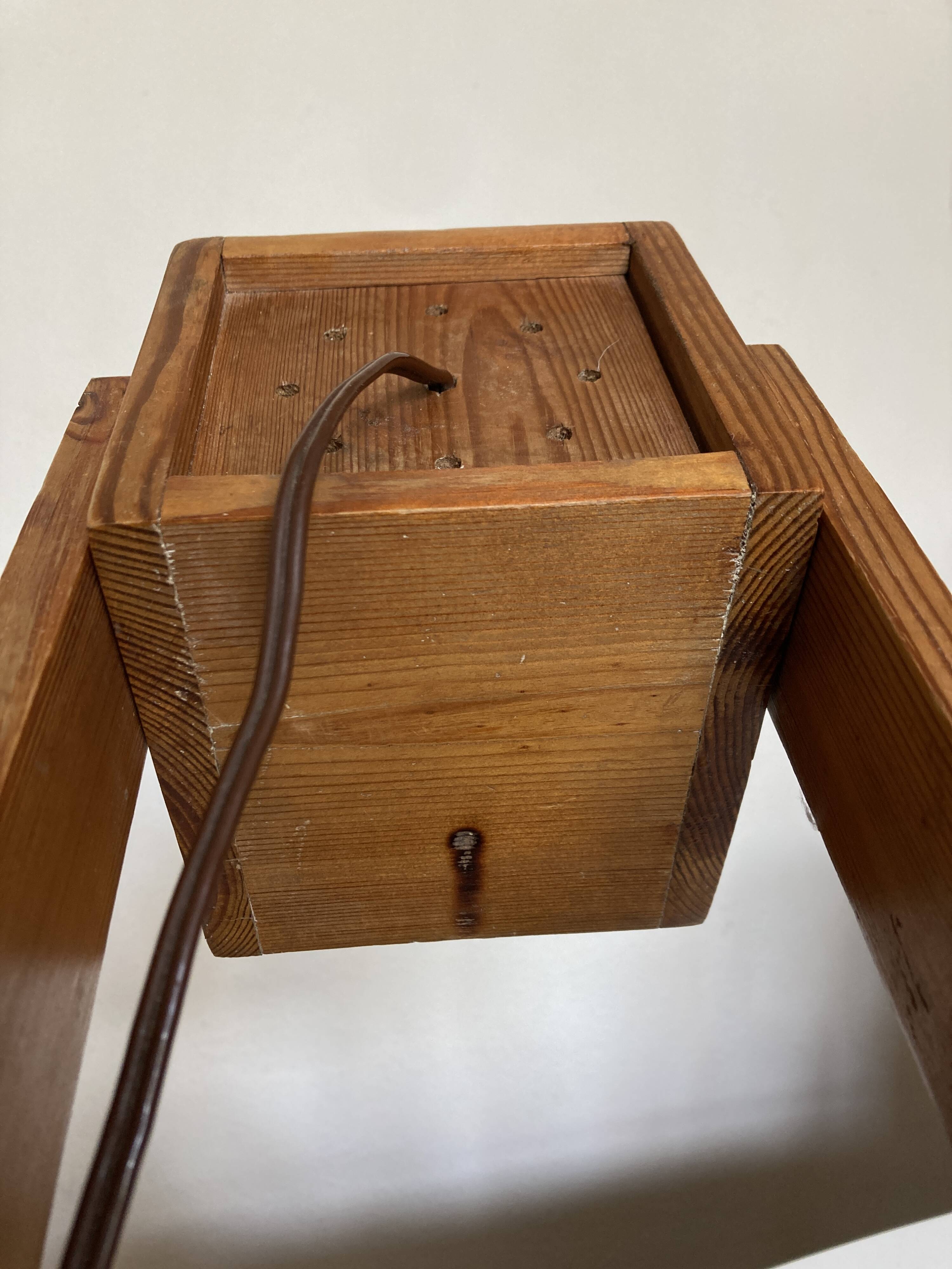 Articulated lamp in mountain chalet pine wood 1960