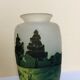 Multilayered glass vase engraved with acid