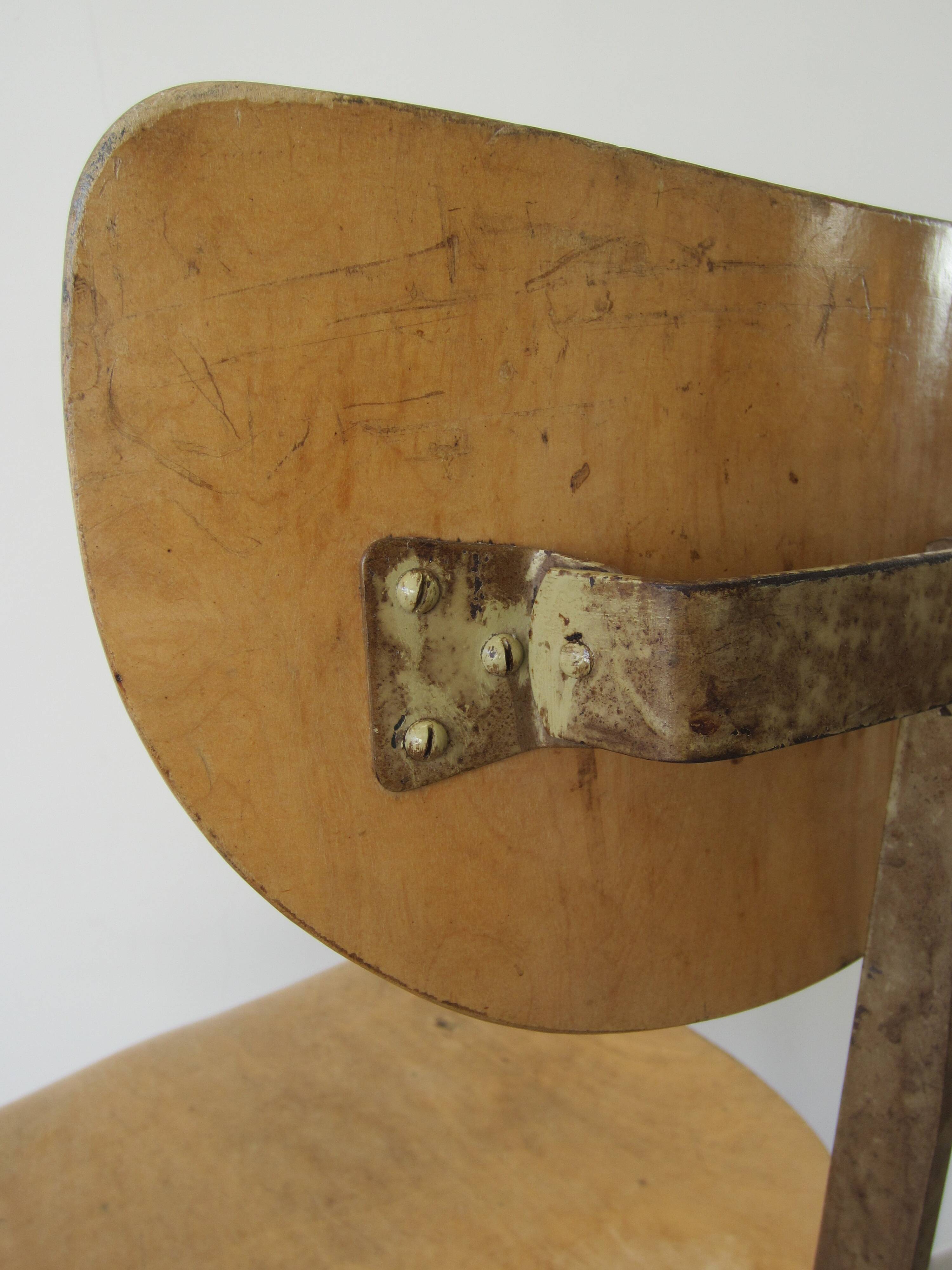 Chaise industrielle scandinave Odelberg & Olson, années 1940