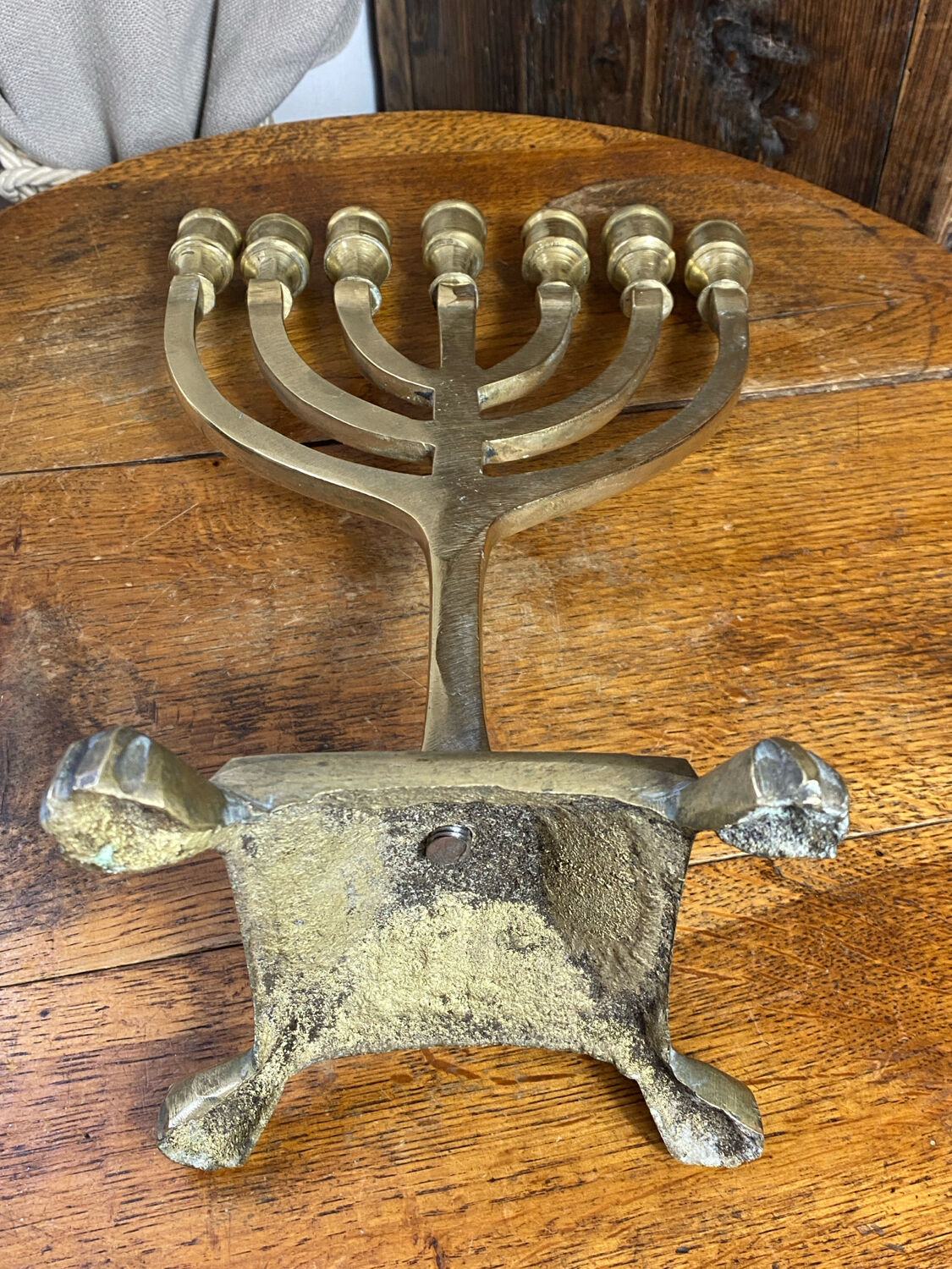 Seven-branched menorah in bronze